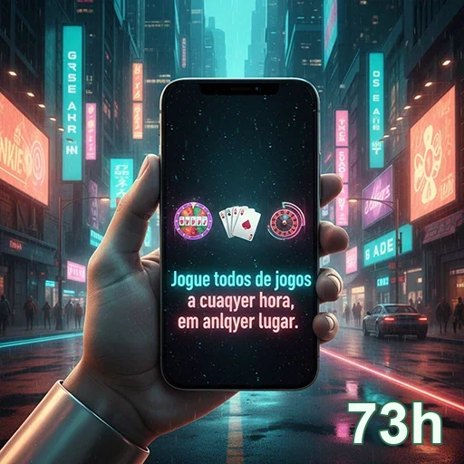 Ilustração de Experimente o aplicativo cassino 73h com rapidez e segurança